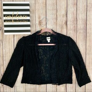 LC Lauren Conrad Lace Cropped Blazer